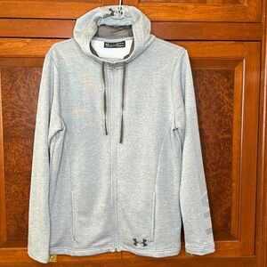 Under Armour men’s M cold gear gray fleece zip hoodie, NWT perfect condition